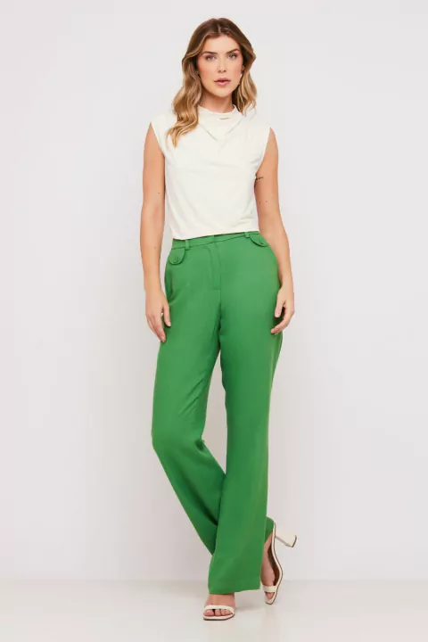 Calça Alfaiataria Boot Cut Verde