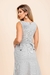 Vestido preto e branco midi com babados e acinturado da marca rubinella