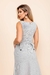 Vestido preto e branco midi com babados e acinturado da marca rubinella
