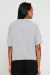 Blusa Básica Decote V Manga Efeito Dobrada Cinza - Rubinella
