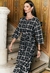 Vestido Chemise Xadrez Sem Gola Preto - comprar online