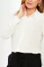 Camisa Babado Decote Crepe Provence Off White - comprar online