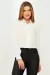 Camisa Babado Decote Crepe Provence Off White - Rubinella