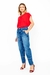 Calça Jeans Detalhes Prespontados Lavagem Média