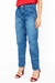 Calça Jeans Detalhes Prespontados Lavagem Média