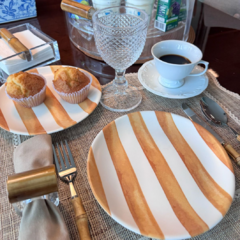 Prato Sobremesa Stripe Amarelo na internet
