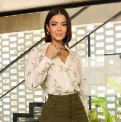 Camisa Remanescente Linho Misto Estampa Exclusiva na internet