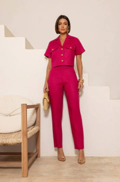 Imagem do Conjunto Remanescente Magenta Linho Puro