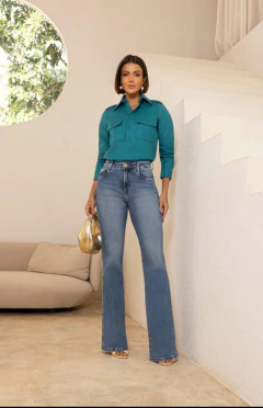Calça Remanescente Jeans Flare Bordada - loja online