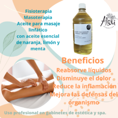 Aceite para masaje linfático con aceite esencial de naranja, limón y menta - comprar online