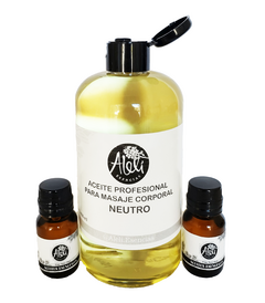 Aceite para masajes neutro 400ml + 2 aceites esenciales