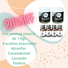 Super Oferta 2 cremas neutras y 4 aceites esenciales