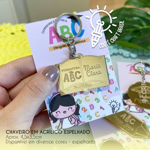 Chaveiro - modelo ABC Livro formato (10und) - comprar online