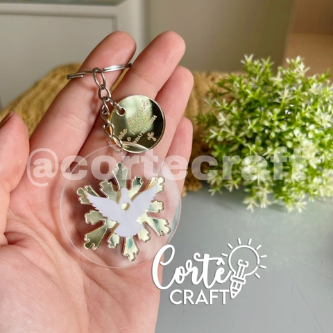 Chaveiro Crisma/eucaristia/batizado - 5 und (em camadas)