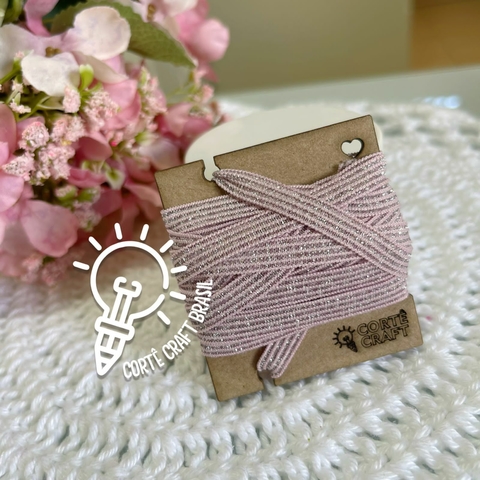 Elástico Glitter 5 m - Rosa Claro