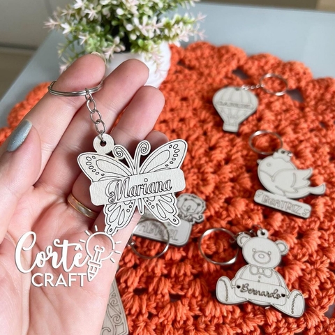 Chaveiro em MDF Borboleta - 5,5 cm