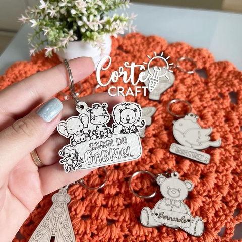 Chaveiro em MDF Safari - 5,5 cm