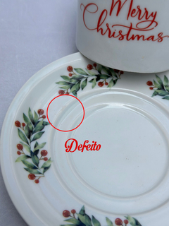 Xícara de chá com Pires Natal “defeito “ - comprar online