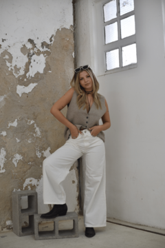 Jean Davos Wide Leg White - comprar online