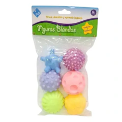 PELOTAS SENSORIALES CON TEXTURAS - Set x 6