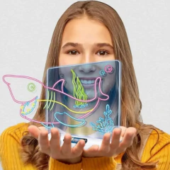 Imagen de Pizarra Mágica 3D Unicornios Con Luces Led Y Lentes Dibujo