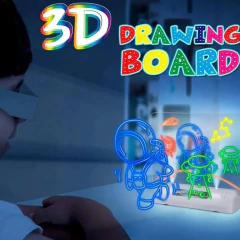 Pizarra Mágica 3D Unicornios Con Luces Led Y Lentes Dibujo - Crema del cielo