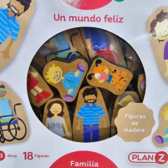 Imagen de Figuras De Madera Familia x18 Piezas