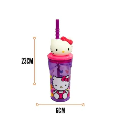 Vaso Infantil 3D KITTY con Sorbete - 360ml - Crema del cielo