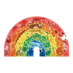 Rompecabezas Crocodile Creek Arcoiris De Animales 100 Piezas - Crema del cielo