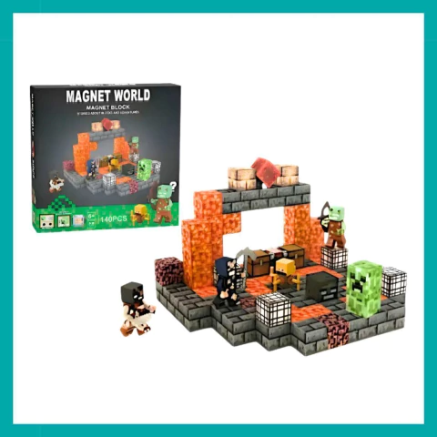 Bloques Magneticos Minecraft 140p CON LUZ