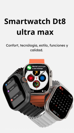 SmartWatch DT8 Ultra Max (Triple Malla + Carcaza) Plateado