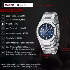 Pagani Design Pd-1673 Royal Oak (Plateado con Negro) Automatico - tienda online