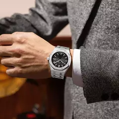 Reloj Poedagar Octagon (Plateado con Negro) - comprar online