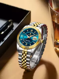 Reloj Poedagar 910 (Dorado con Celeste)