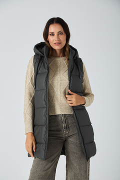 CHALECO EMILY OJOROJO ENGOMADO DARK GREEN - comprar online