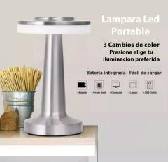 Velador de metal táctil 3 posiciones.colores surt - Grand Import s.a