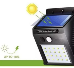 luz de exterior solar con aplique y sensor de 40 led - tienda online