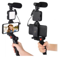 KIT DE GRABADORA STREEMING CON MICROFONO Y LUZ - comprar online