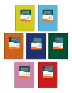 Cuaderno América tapa dura rayado x42 hojas. varios colores