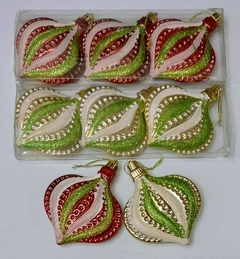 Hojas decoradas x3 con brillo