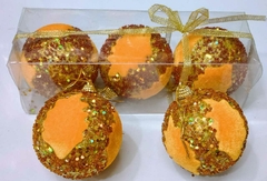 Box globos terciopelado con dorado n10 x3 unidades