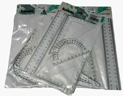 kit escolar de escuadra regla y transportador