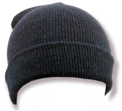 Gorro de lana negro liso