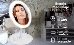 Espejo con bandeja y luces led 3 posiciones - comprar online