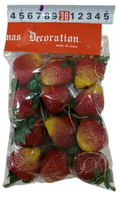 Frutilla decorativas en bolsa x12