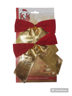 moño navideño rojo y dorado o azul y plateado 2U - comprar online