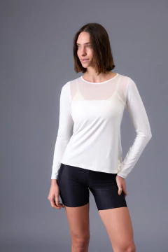 CAMISETA ESSENCIAL MANGA LONGA - Off White - loja online