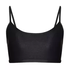TOP FIT ACETINADO BLOOM PRETO na internet