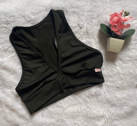 Top s/bojo alça grossa nadador ( Preto )