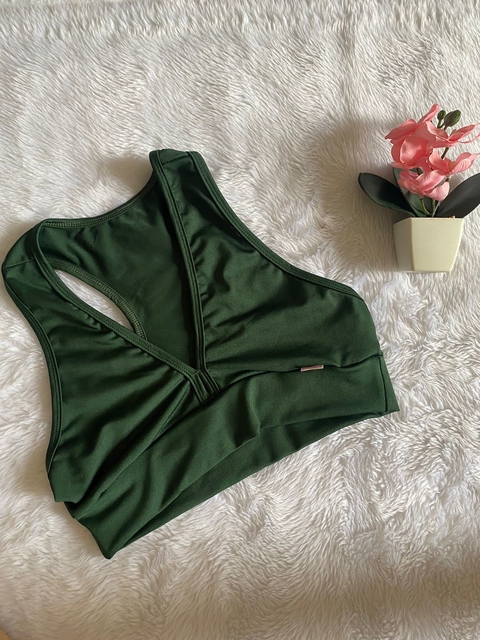 Top s/bojo alça grossa nadador ( Verde Musgo )
